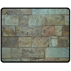 Wall Stone Granite Brick Solid Double Sided Fleece Blanket (medium)  by Nexatart