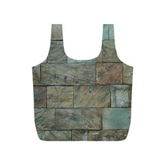 Wall Stone Granite Brick Solid Full Print Recycle Bags (s)  by Nexatart