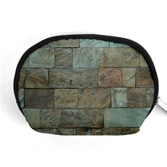 Wall Stone Granite Brick Solid Accessory Pouches (medium)  by Nexatart