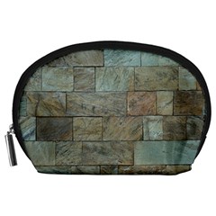 Wall Stone Granite Brick Solid Accessory Pouches (large)  by Nexatart