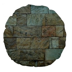 Wall Stone Granite Brick Solid Large 18  Premium Flano Round Cushions by Nexatart