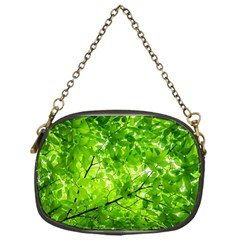 Green Wood The Leaves Twig Leaf Texture Chain Purses (one Side)  by Nexatart