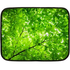 Green Wood The Leaves Twig Leaf Texture Fleece Blanket (mini) by Nexatart