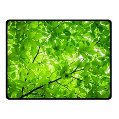 Green Wood The Leaves Twig Leaf Texture Fleece Blanket (small) by Nexatart