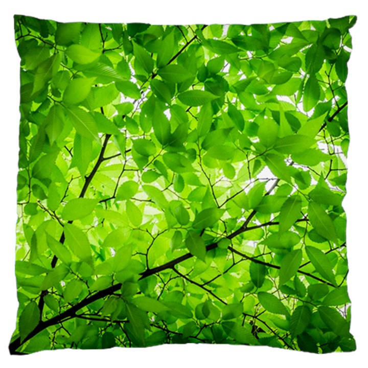 Green Wood The Leaves Twig Leaf Texture Large Cushion Case (Two Sides)