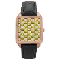 Pattern Desktop Square Wallpaper Rose Gold Leather Watch  by Nexatart