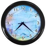 Background Art Abstract Watercolor Wall Clocks (Black) Front