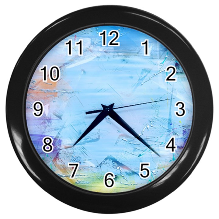 Background Art Abstract Watercolor Wall Clocks (Black)