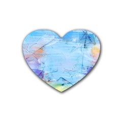 Background Art Abstract Watercolor Heart Coaster (4 Pack)  by Nexatart