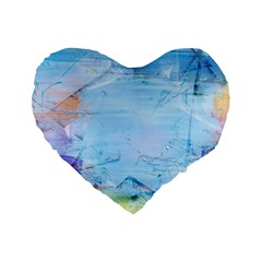 Background Art Abstract Watercolor Standard 16  Premium Heart Shape Cushions