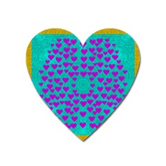 Raining Love And Hearts In The  Wonderful Sky Heart Magnet by pepitasart