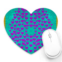 Raining Love And Hearts In The  Wonderful Sky Heart Mousepads by pepitasart