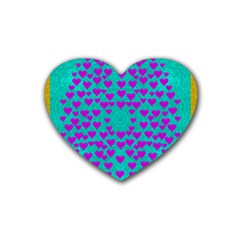 Raining Love And Hearts In The  Wonderful Sky Heart Coaster (4 Pack)  by pepitasart