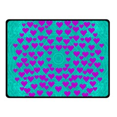 Raining Love And Hearts In The  Wonderful Sky Fleece Blanket (small) by pepitasart