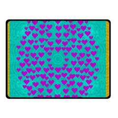 Raining Love And Hearts In The  Wonderful Sky Double Sided Fleece Blanket (small)  by pepitasart