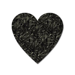 Abstract Collage Patchwork Pattern Heart Magnet by dflcprints