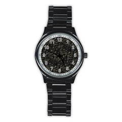 Abstract Collage Patchwork Pattern Stainless Steel Round Watch by dflcprints