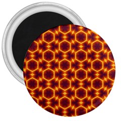 Black And Orange Diamond Pattern 3  Magnets by Fractalsandkaleidoscopes