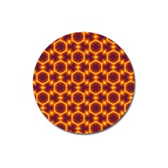 Black And Orange Diamond Pattern Magnet 3  (round) by Fractalsandkaleidoscopes