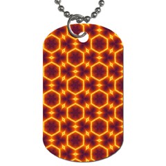 Black And Orange Diamond Pattern Dog Tag (one Side)