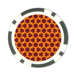 Black And Orange Diamond Pattern Poker Chip Card Guard