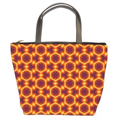 Black And Orange Diamond Pattern Bucket Bags by Fractalsandkaleidoscopes