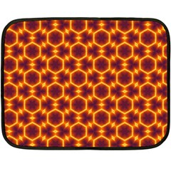 Black And Orange Diamond Pattern Double Sided Fleece Blanket (mini)  by Fractalsandkaleidoscopes