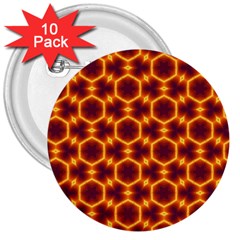 Black And Orange Diamond Pattern 3  Buttons (10 Pack)  by Fractalsandkaleidoscopes