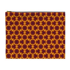 Black And Orange Diamond Pattern Cosmetic Bag (xl) by Fractalsandkaleidoscopes