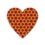 Black and Orange Diamond Pattern Heart Magnet Front