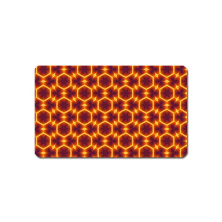 Black and Orange Diamond Pattern Magnet (Name Card)