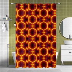 Black And Orange Diamond Pattern Shower Curtain 48  X 72  (small)  by Fractalsandkaleidoscopes