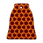 Black and Orange Diamond Pattern Bell Ornament (Two Sides) Front