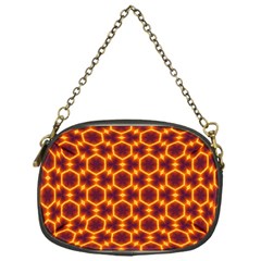 Black And Orange Diamond Pattern Chain Purses (one Side)  by Fractalsandkaleidoscopes