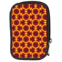 Black And Orange Diamond Pattern Compact Camera Cases