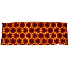 Black And Orange Diamond Pattern Body Pillow Case Dakimakura (two Sides) by Fractalsandkaleidoscopes