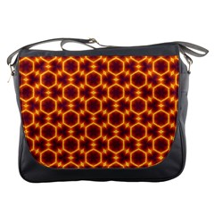 Black And Orange Diamond Pattern Messenger Bags