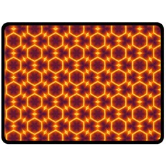 Black And Orange Diamond Pattern Fleece Blanket (large)  by Fractalsandkaleidoscopes