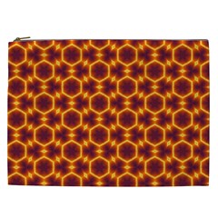 Black And Orange Diamond Pattern Cosmetic Bag (xxl) 