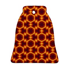 Black And Orange Diamond Pattern Bell Ornament (two Sides) by Fractalsandkaleidoscopes