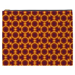 Black And Orange Diamond Pattern Cosmetic Bag (xxxl)  by Fractalsandkaleidoscopes