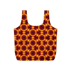 Black And Orange Diamond Pattern Full Print Recycle Bags (s) 