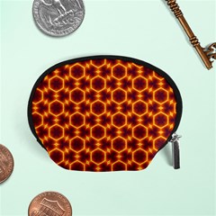 Black And Orange Diamond Pattern Accessory Pouches (small)  by Fractalsandkaleidoscopes