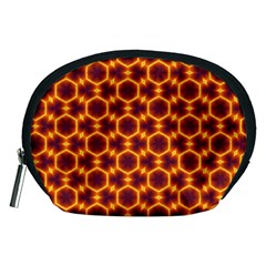 Black And Orange Diamond Pattern Accessory Pouches (medium)  by Fractalsandkaleidoscopes