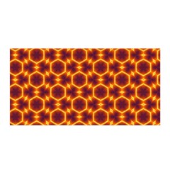 Black And Orange Diamond Pattern Satin Wrap by Fractalsandkaleidoscopes