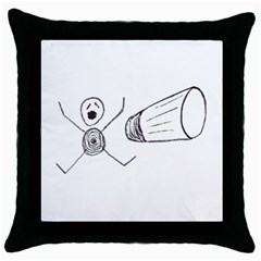 Violence Concept Drawing Illustration Small Throw Pillow Case (black) by dflcprints