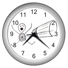 Violence Concept Drawing Illustration Small Wall Clocks (silver)  by dflcprints