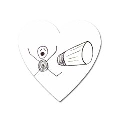 Violence Concept Drawing Illustration Small Heart Magnet by dflcprints