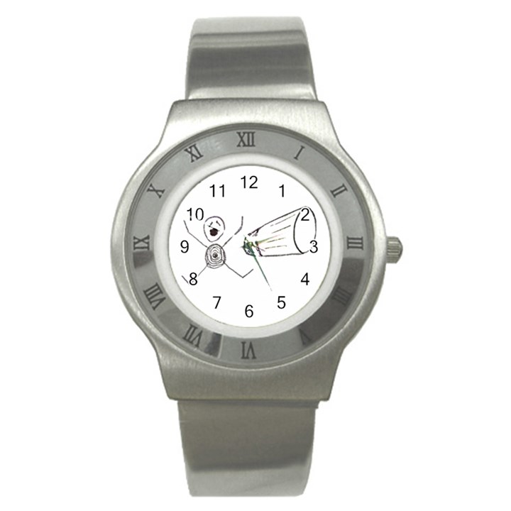 Violence Concept Drawing Illustration Small Stainless Steel Watch