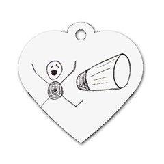 Violence Concept Drawing Illustration Small Dog Tag Heart (one Side) by dflcprints